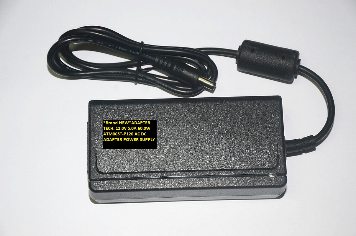 *Brand NEW*AC100-240V ADAPTER TECH.ATM065T-P120 12.0V 5.0A 60.0W AC DC ADAPTER POWER SUPPLY - Click Image to Close
